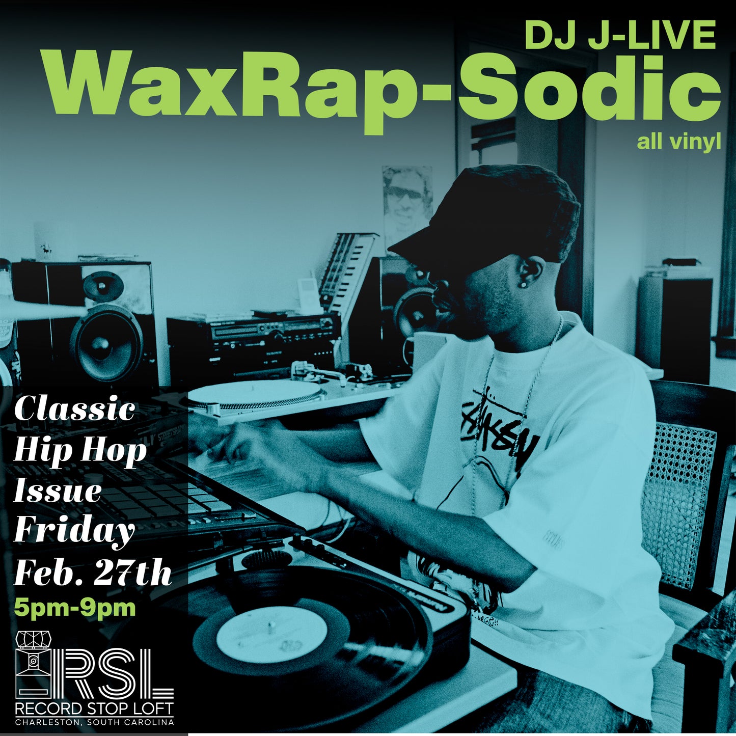WaxRap-Sodic with DJ J-Live: 80s & 90s Hip-Hop | Vinyl DJ Set