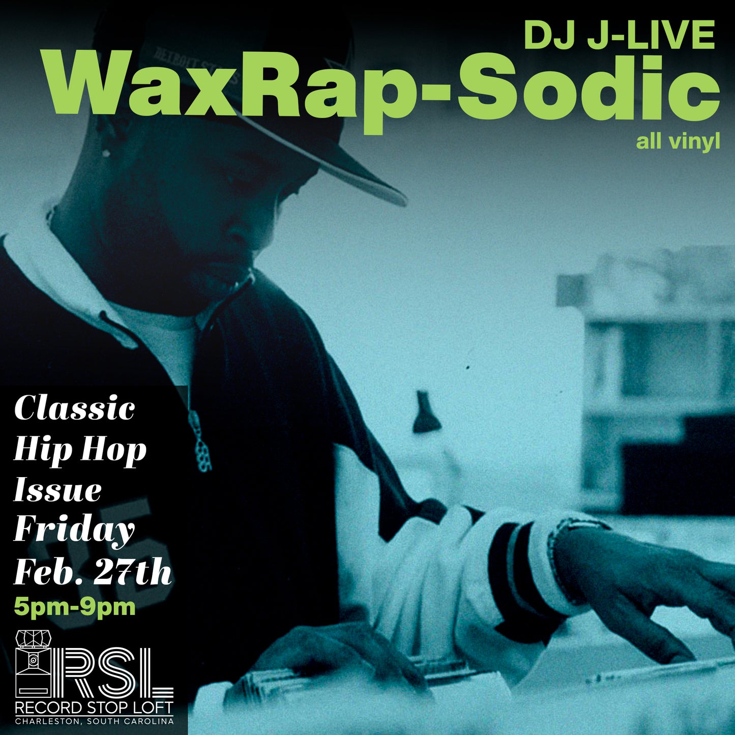 WaxRap-Sodic with DJ J-Live: 80s & 90s Hip-Hop | Vinyl DJ Set